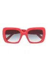 Moncler Square-frame Gradient Sunglasses In Red