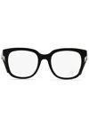 Moncler Square-frame Logo-plaque Glasses In Black