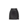Moncler Quilted Black Skirt With Glossy Finish And Wrap Style In Black