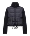 Moncler Cardigan Drawstring Hem Quilted In Blue