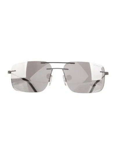 Pre-owned Moncler Square Tinted Sunglasses In Gray