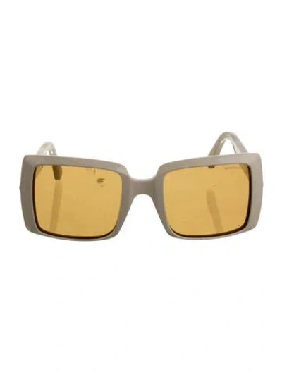 Pre-owned Moncler Square Tinted Sunglasses In Neutral