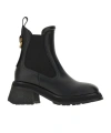 Moncler Gigi Embellished Leather Chelsea Boots In Black