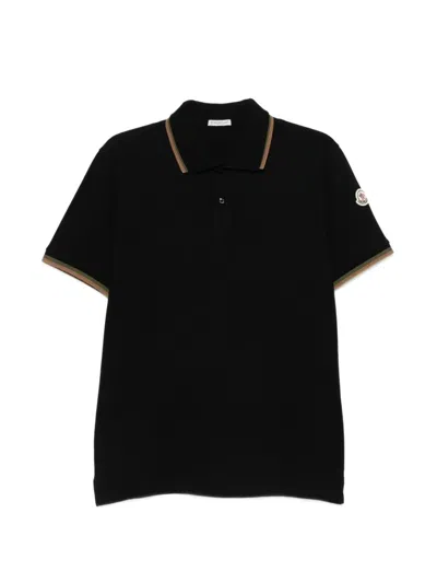 Moncler Ss Cotton Polo Shirt In Multi