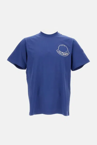 Moncler Ss Cotton Tshirt In Blue
