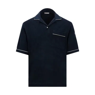 Moncler Ss Polo In Navy