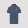 Moncler Blue Tricol-trimmed Pique Polo Shirt In Blue