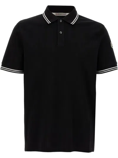 Moncler Ss Polo In Black