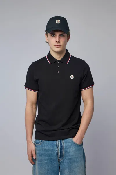 Moncler Ss Polo In Black