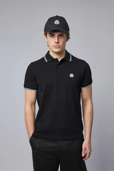 Moncler Ss Polo In Black
