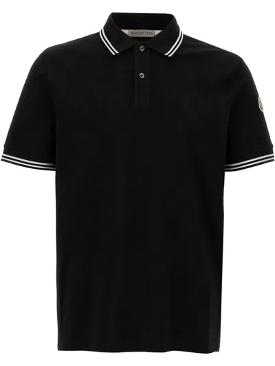 Moncler Ss Polo In Black