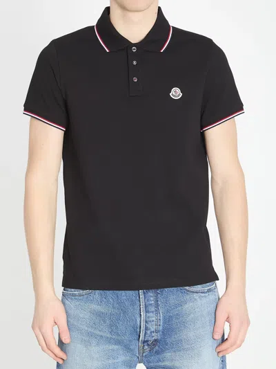 Moncler Ss Polo In Black