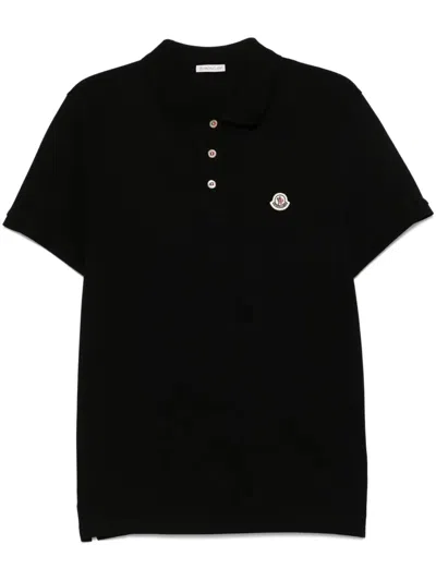 Moncler Ss Polo In Black