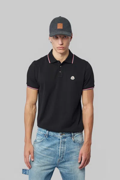 Moncler Ss Polo In Black