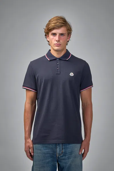Moncler Polo Shirts In Blue