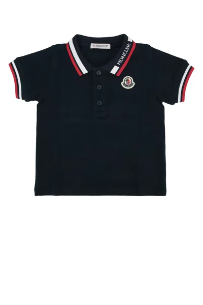 Moncler Kids' Ss Polo In Blue