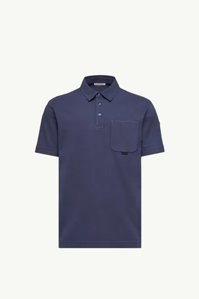 Moncler Ss Polo In Blue