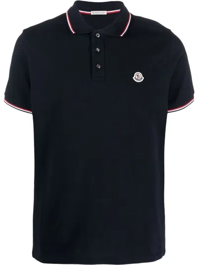 Moncler Ss Polo In Blue