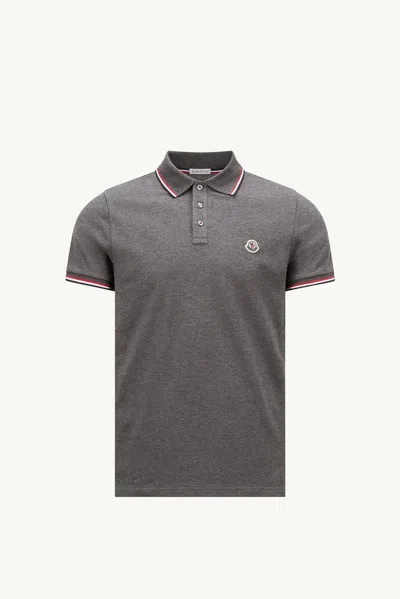 Moncler Ss Polo In Gray
