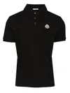 Moncler Short Sleeves Polo In Black