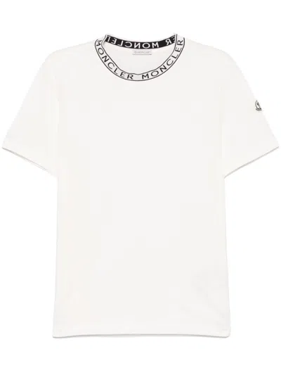 Moncler Logo Cotton Jersey T-shirt In White