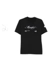 Moncler Cotton Crew Neck T-shirt With Embroidered Logo In Black
