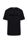 Moncler Crew Neck Patch Detail Short Sleeves T-shirt In Black