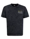 Moncler Grenoble Printed Faded Cotton T-shirt In Black
