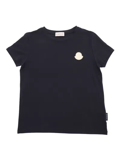 Moncler Kids' Ss T-shirt In Blue