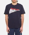 Moncler Crewneck Graphic Print Short Sleeves T-shirt In Blue