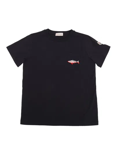 Moncler Kids' Ss T-shirt In Black