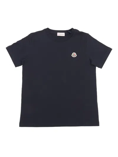 Moncler Kids' Ss T-shirt In Blue