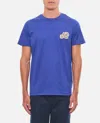 Moncler Double Logo Cotton T-shirt In Blue