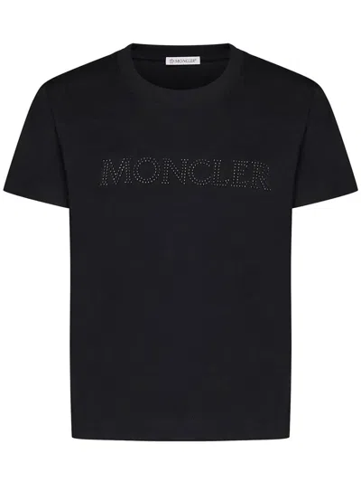 Moncler Ss T-shirt Clothing In Black