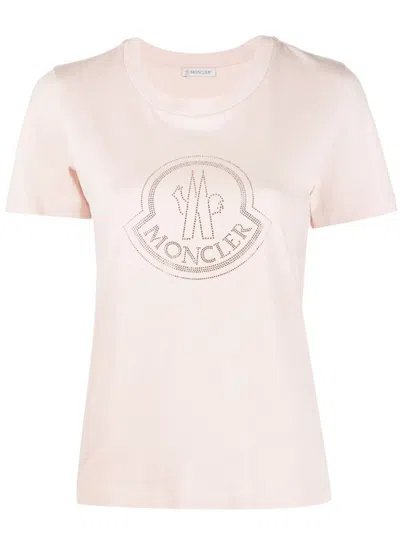Moncler Ss T-shirt Clothing In Pink & Purple