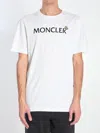 Moncler Mens White Flocked-logo Badge Short-sleeve Cotton-jersey T-shirt In White