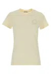 Moncler White Solid Crew Neck T-shirt In Neutral