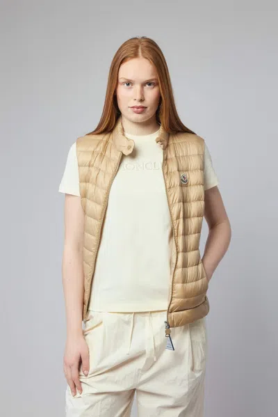 Moncler Ss T-shirt In Nude