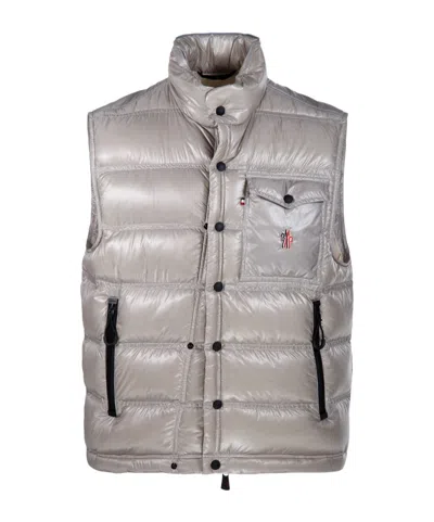 Moncler Stand-collar Cotton Vest In Gray