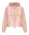 Moncler Cassiopea Hooded Shell Jacket In Nude