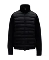 Moncler Padded Wool Cardigan, Men, Black, Size: Xxl In Blue