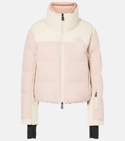 Moncler Womens Pink Stennes Padded Bomber Nylon-down Jacket
