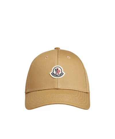Moncler Stitching Detail Hat In Nude