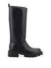 Moncler Rubber Kickstream Boots With Drawstring In Black