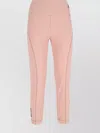 Moncler Straight Cropped Trousers Elastic Waistband In Pink