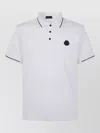 Moncler White Logo Patch Cotton Polo In White