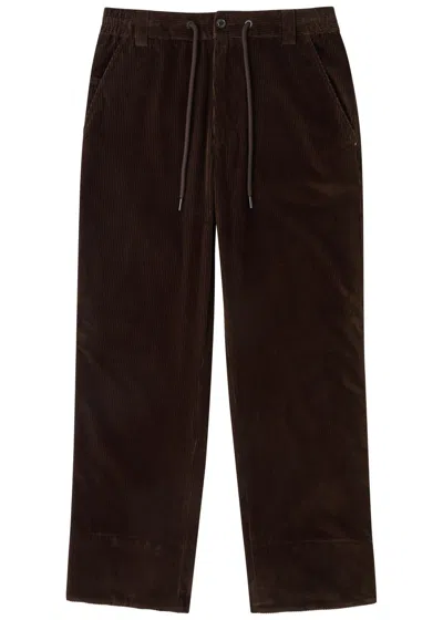 Moncler Straight-leg Corduroy Trousers In Brown