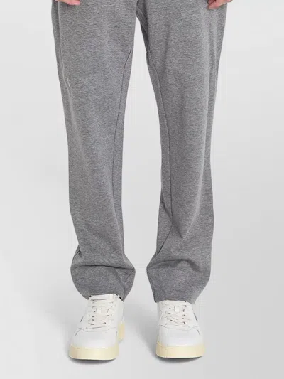 Moncler Straight Leg Cotton Blend Sport Trousers In Gold