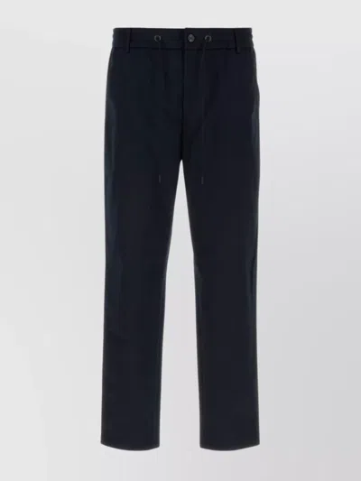Moncler Black Track Trousers With Embossed Logo In Blue