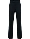 Moncler Striped-detail Tapered Trousers In Blue